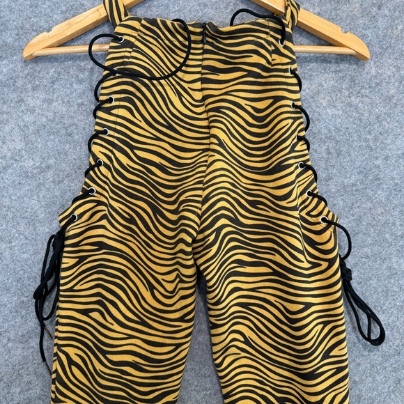 Hidden Cult Tiger Striped Jumpsuit Womens‎ XS Lace Up Wynn Pants Flared RARE - Picture 8 of 11